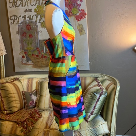 Milly of New York Phoebe Watercolor Halter Dress Size 2 - Picture 7 of 11